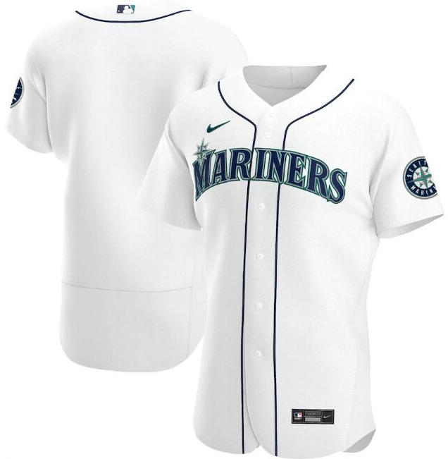 Men's Seattle Mariners Blank White Flex Base Stitched jersey
